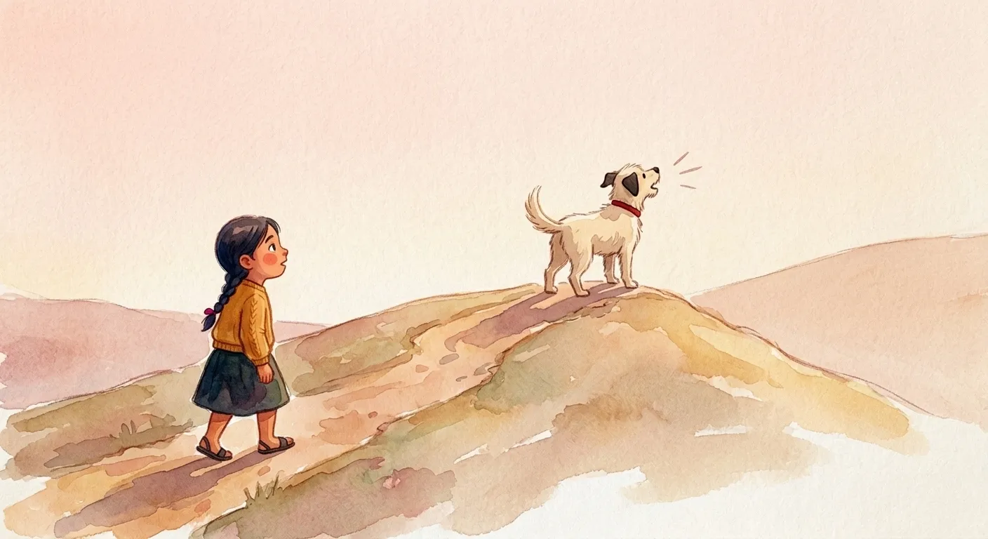 Ilustración en acuarela de la loma andina